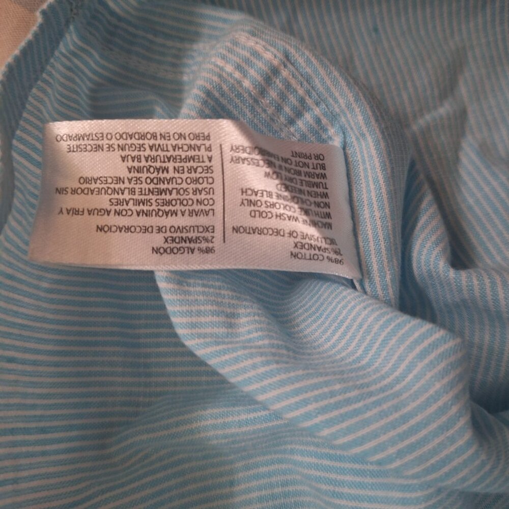 NWT U.S POLO ASSN Light Blue Stripped Men Short Sleeve Button Up Shirt Sz 3XL - Picture 8 of 8